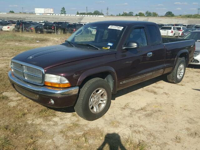 1D7GL42N04S693433 - 2004 DODGE DAKOTA SLT PURPLE photo 2