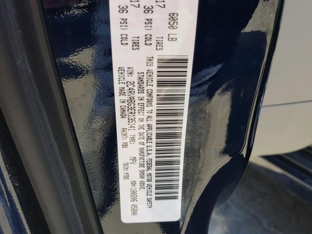 2C4RVABG3ER135141 - 2014 VOLKSWAGEN ROUTAN SE BLUE photo 10