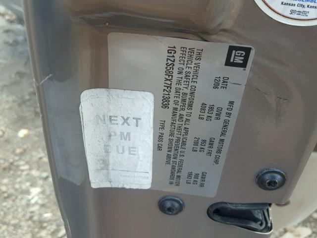 1G1ZS58FX7F213836 - 2007 CHEVROLET MALIBU LS თაფლისფერი ფოტო 10