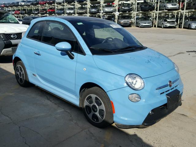 3C3CFFGE8FT613998 - 2015 FIAT 500 ELECTR BLUE photo 1