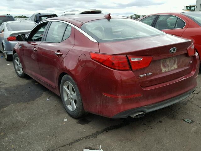 5XXGM4A7XEG341238 - 2014 KIA OPTIMA RED photo 3