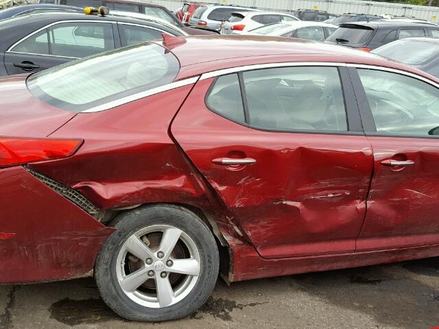 5XXGM4A7XEG341238 - 2014 KIA OPTIMA RED photo 9