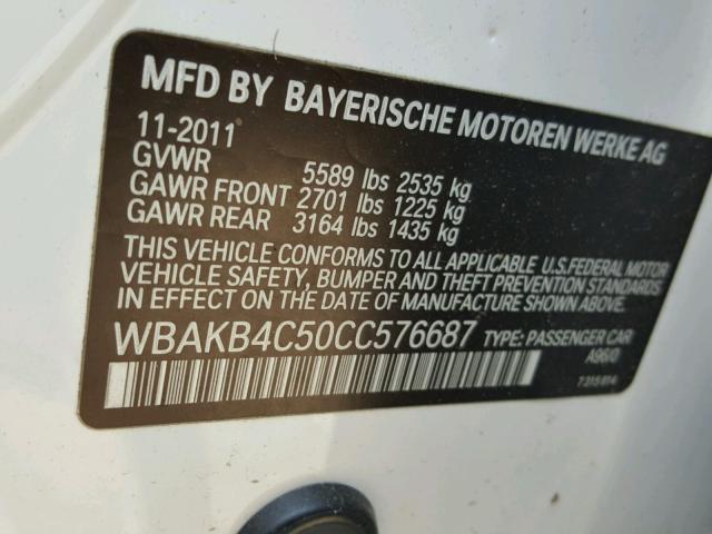 WBAKB4C50CC576687 - 2012 BMW 740 LI WHITE photo 10