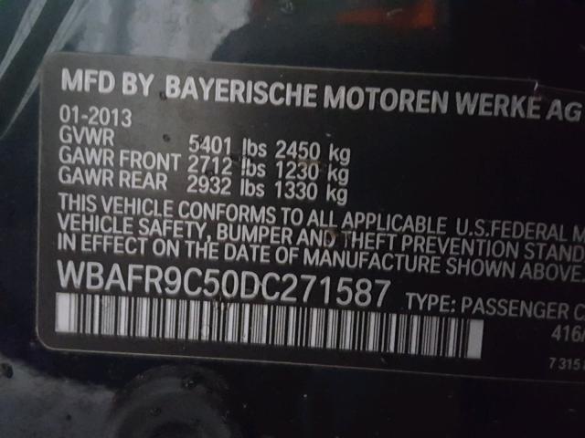 WBAFR9C50DC271587 - 2013 BMW 550 I BLUE photo 10