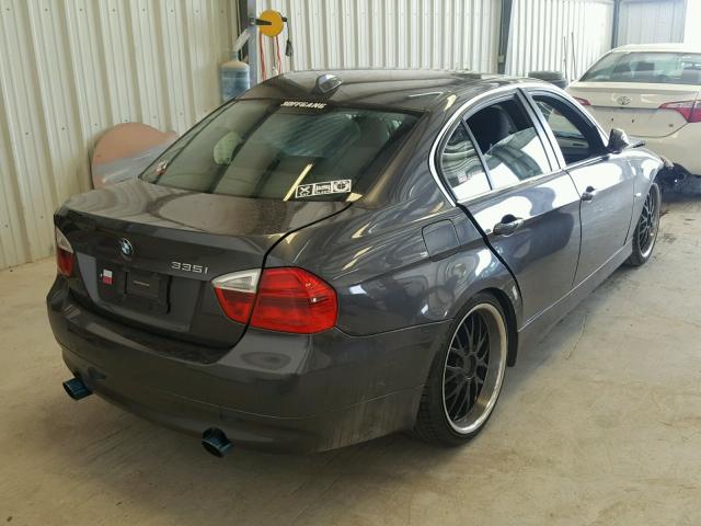 WBAVB73548P101980 - 2008 BMW 335 I GRAY photo 4