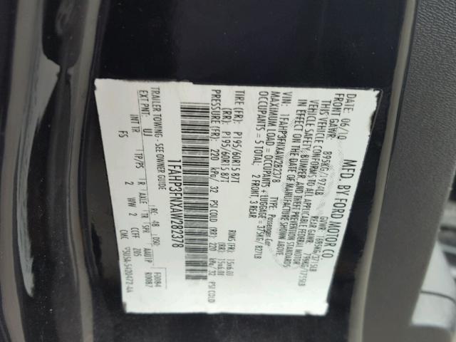 1FAHP36N79W252590 - 2009 FORD FOCUS SES BLACK photo 10