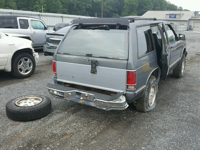 1GNDT13ZXM2208168 - 1991 CHEVROLET BLAZER S10 GRAY photo 4