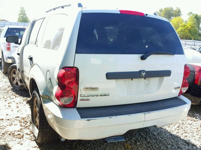 1D8HB48NX8F123822 - 2008 DODGE DURANGO WHITE photo 3