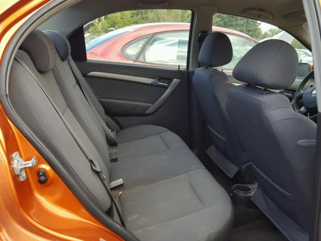 KL1TD56657B172671 - 2007 CHEVROLET AVEO BASE ORANGE photo 6