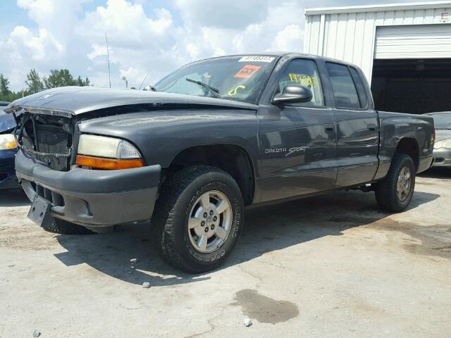 1B7HL2AX31S333493 - 2001 DODGE DAKOTA GRAY photo 2