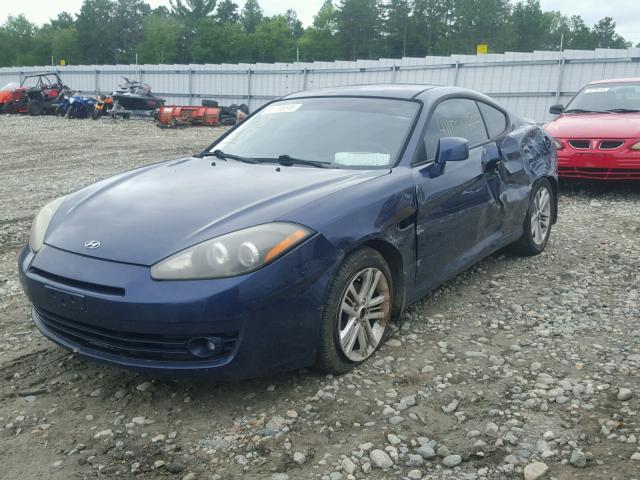 KMHHM66D87U257698 - 2007 HYUNDAI TIBURON GS BLUE photo 2