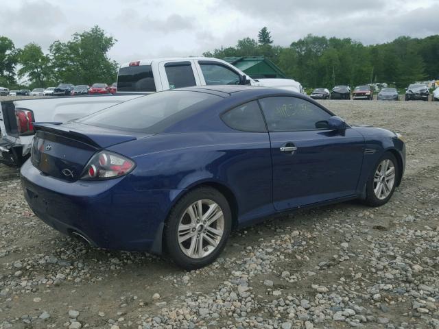 KMHHM66D87U257698 - 2007 HYUNDAI TIBURON GS BLUE photo 4