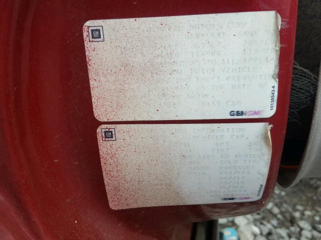 1G1BL52W5SR133827 - 1995 CHEVROLET CAPRICE CL 栗色 照片 10