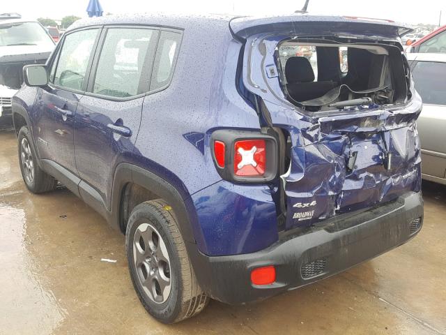 ZACCJBAT7GPD48879 - 2016 JEEP RENEGADE S BLUE photo 3