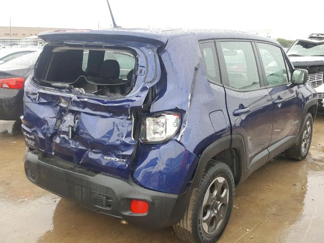 ZACCJBAT7GPD48879 - 2016 JEEP RENEGADE S BLUE photo 4