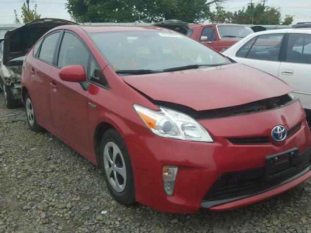 JTDKN3DU7E0375271 - 2014 TOYOTA PRIUS RED photo 1