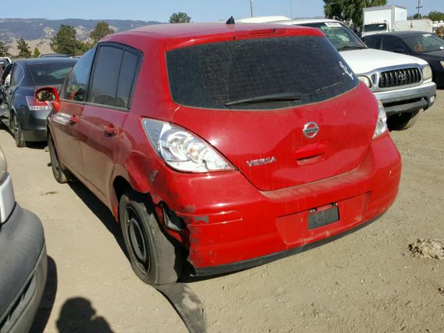 3N1BC1CP7BL464264 - 2011 NISSAN VERSA S RED photo 3