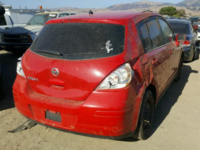 3N1BC1CP7BL464264 - 2011 NISSAN VERSA S RED photo 4