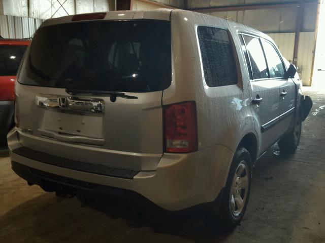 5FNYF3H28CB013092 - 2012 HONDA PILOT LX SILVER photo 4