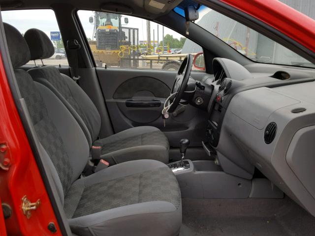 KL1TD62645B481301 - 2005 CHEVROLET AVEO BASE Qırmızı foto 5
