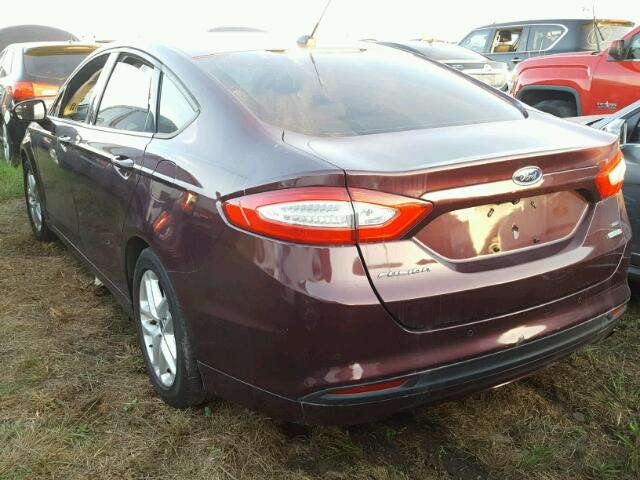 3FA6P0HR2DR156156 - 2013 FORD FUSION BURGUNDY photo 3