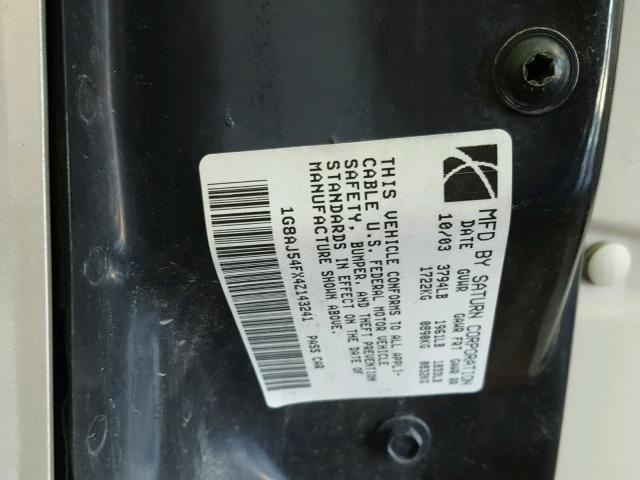 1G8AJ54FX4Z143241 - 2004 SATURN ION LEVEL GOLD photo 10