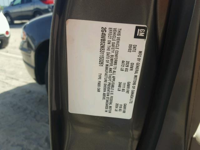 2G4WB52K631153261 - 2003 BUICK REGAL LS BROWN photo 10