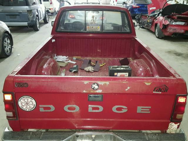 1B7GL26X6KS076030 - 1989 DODGE DAKOTA RED photo 6