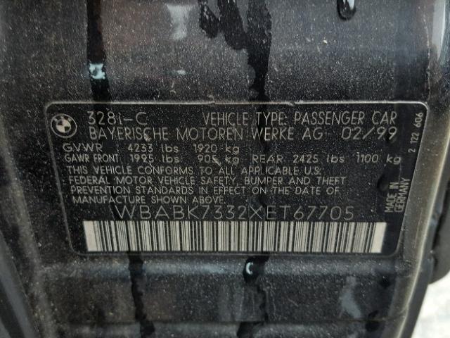 WBABK7332XET67705 - 1999 BMW 328 IC BLACK photo 10