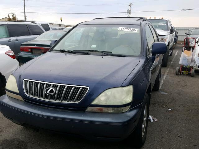 JTJGF10UX20127943 - 2002 LEXUS RX 300 BLUE photo 2