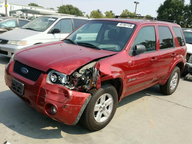 1FMYU95H96KD20033 - 2006 FORD ESCAPE HEV RED photo 2