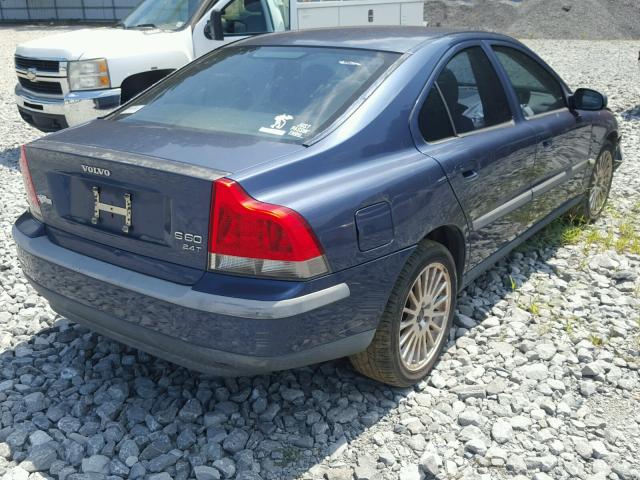 YV1RS58D722148413 - 2002 VOLVO S60 2.4T BLUE photo 4