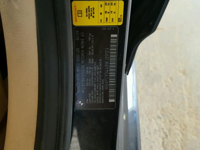 WBXPC93449WJ29123 - 2009 BMW X3 XDRIVE3 BLACK photo 10