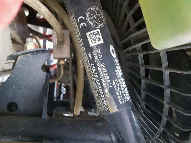 4XAZX55AXBA345638 - 2011 POLARIS SPORTSMAN 黑色 照片 10