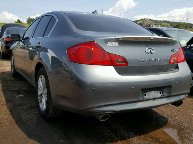 JN1CV6AR7DM357708 - 2013 INFINITI G37 GRAY photo 3