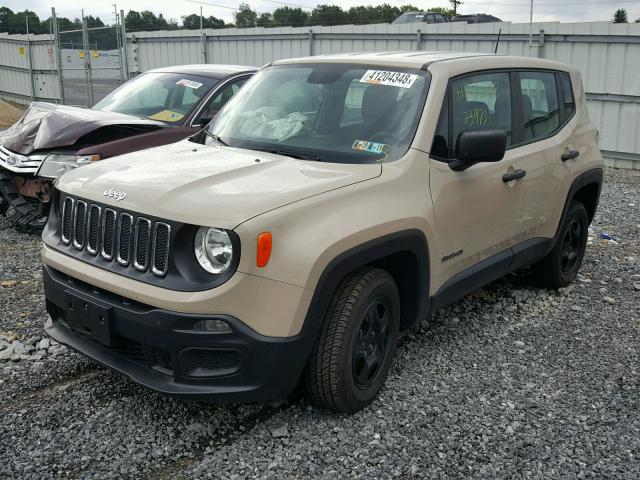 ZACCJBAT0FPB47453 - 2015 JEEP RENEGADE S TAN photo 2