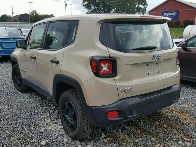 ZACCJBAT0FPB47453 - 2015 JEEP RENEGADE S TAN photo 3