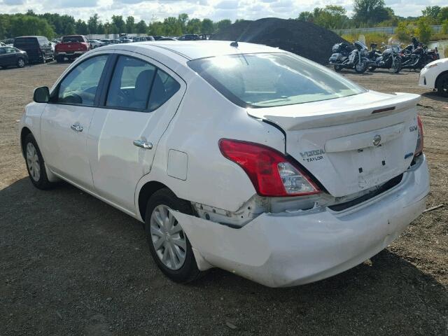 3N1CN7AP7DL858631 - 2013 NISSAN VERSA S WHITE photo 3