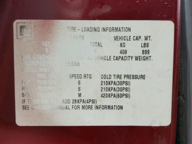 1G2NF52T6YM706536 - 2000 PONTIAC GRAND AM S Qırmızı foto 10