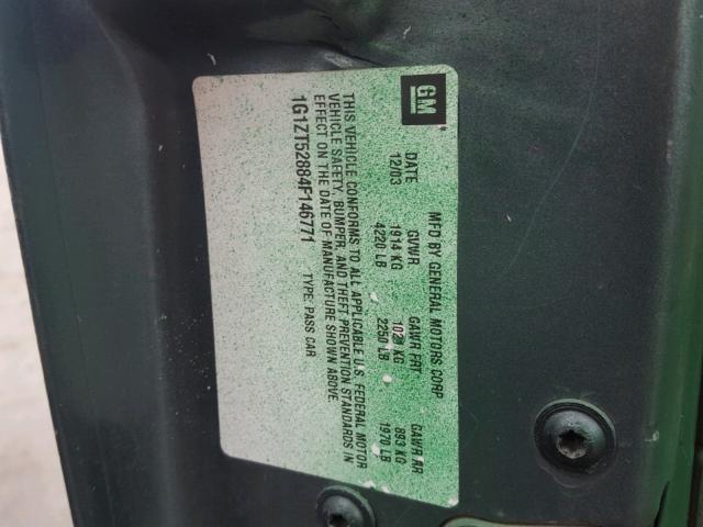 1G1ZT52884F146771 - 2004 CHEVROLET MALIBU LS ნაცრისფერი ფოტო 10