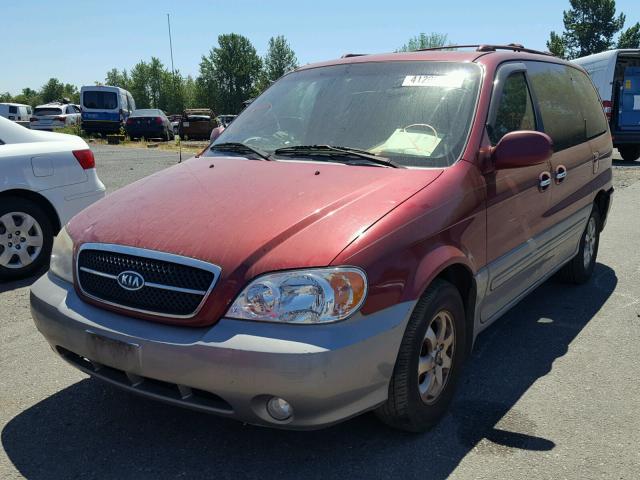 KNDUP132956679626 - 2005 KIA SEDONA EX BURGUNDY photo 2