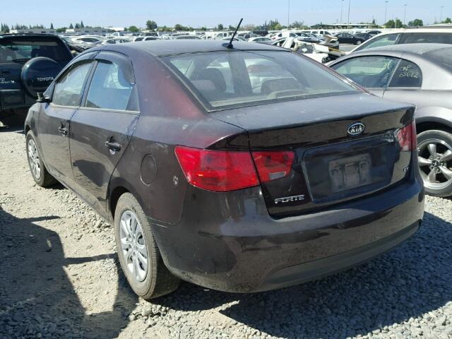 KNAFU4A25A5294020 - 2010 KIA FORTE EX BURGUNDY photo 3