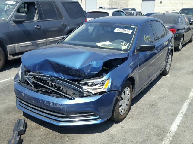 3VW2K7AJ7FM414933 - 2015 VOLKSWAGEN JETTA BASE 蓝色 照片 2