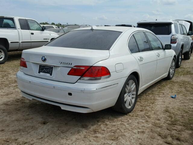 WBAHL83506DT02001 - 2006 BMW 750 WHITE photo 4