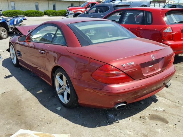 WDBSK75F24F068651 - 2004 MERCEDES-BENZ SL 500 RED photo 3