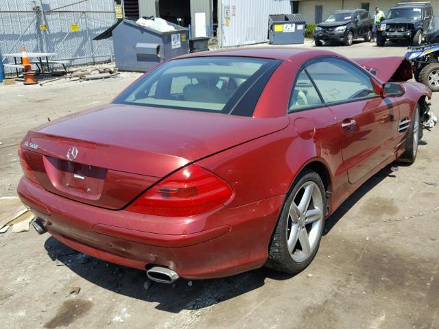 WDBSK75F24F068651 - 2004 MERCEDES-BENZ SL 500 RED photo 4