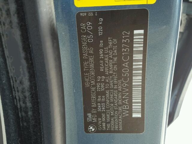 WBANV9C50AC137312 - 2010 BMW 535 XI Կապույտ լուսանկար 10