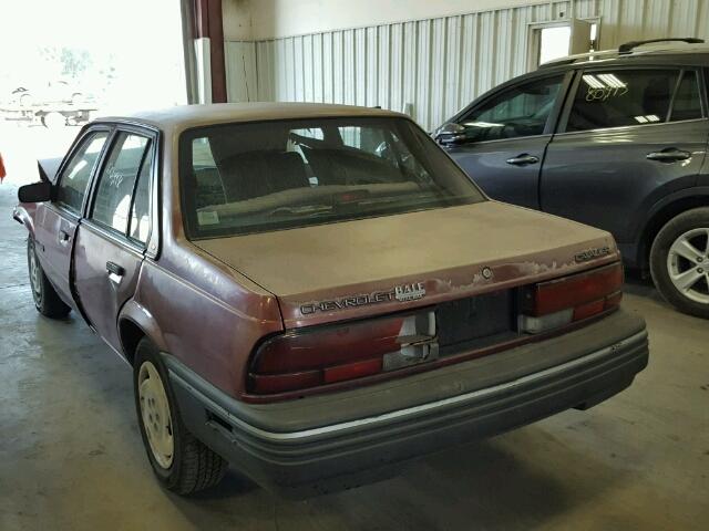 1G1JC544XP7224537 - 1993 CHEVROLET CAVALIER V MAROON photo 3