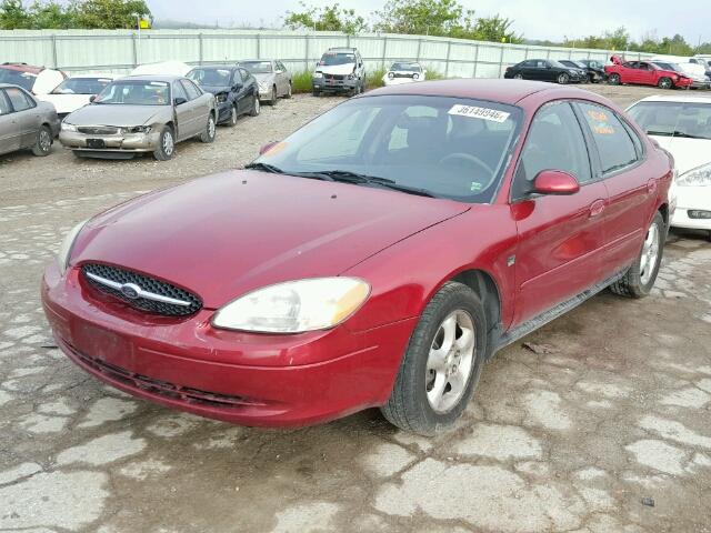 1FAFP55S9YA149483 - 2000 FORD TAURUS SES MAROON photo 2