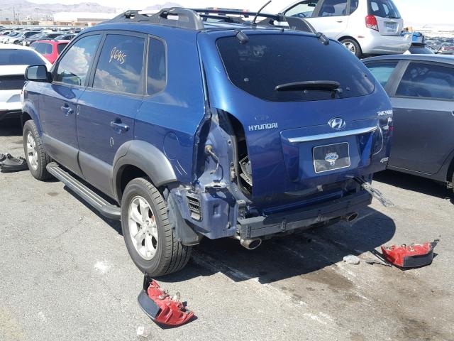 KM8JN72D49U978887 - 2009 HYUNDAI TUCSON SE BLUE photo 3